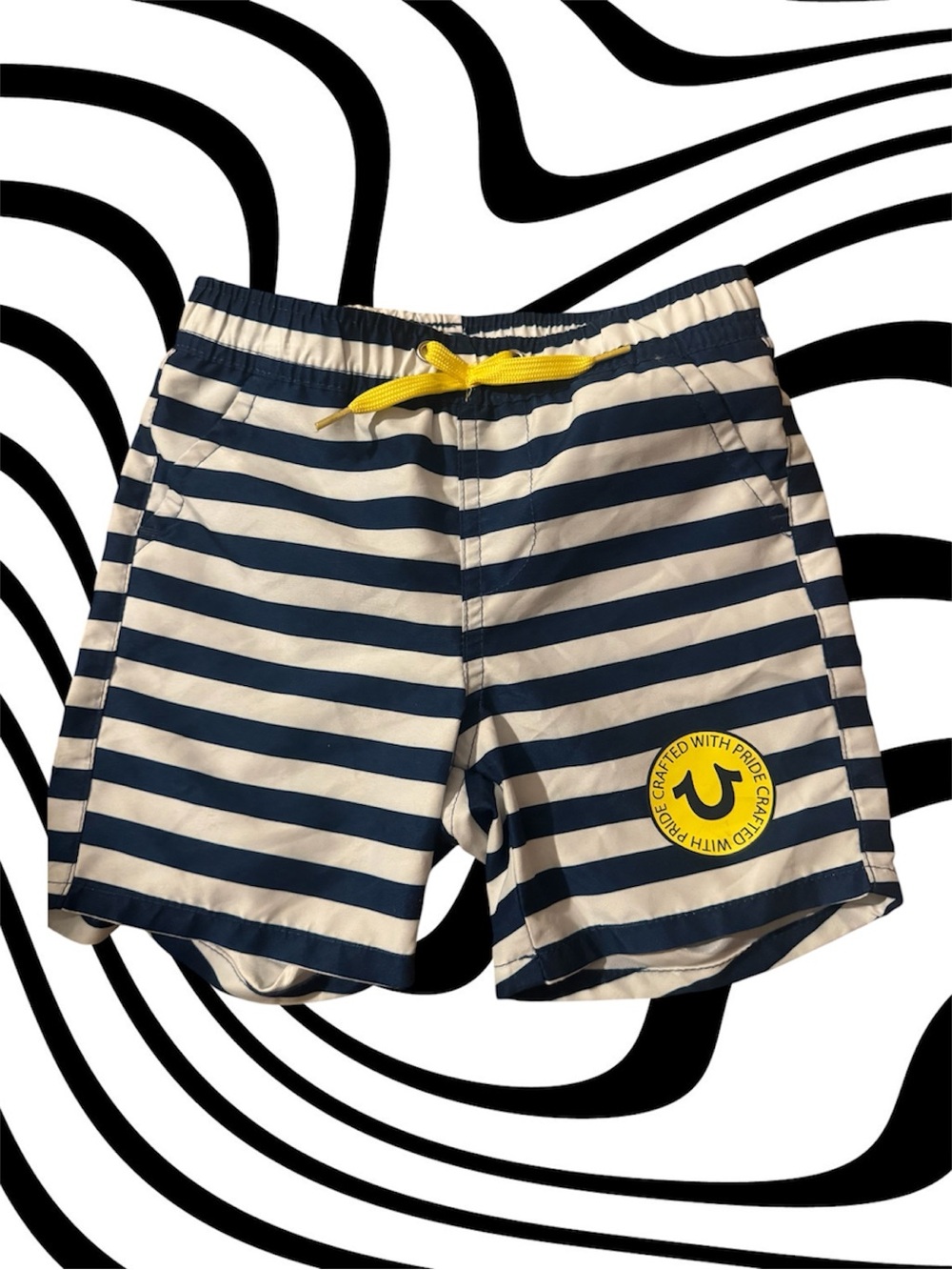 Striped Navy 2T Swim Shorts